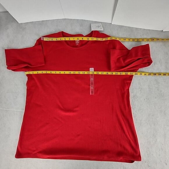 Kim Rogers Perfectly Soft Red Crew Neck 100% Cotton T-Shirt Size XL (NWT) - Picture 7 of 12